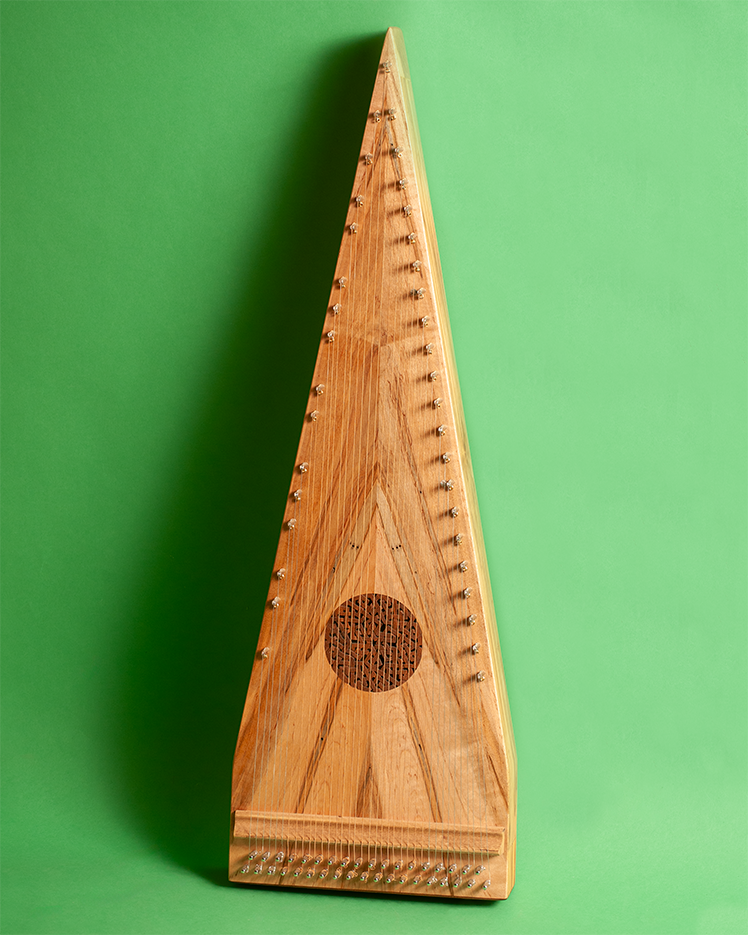 Bass Bowed Psaltery with 17th Century Celtic Mosaic Rosette